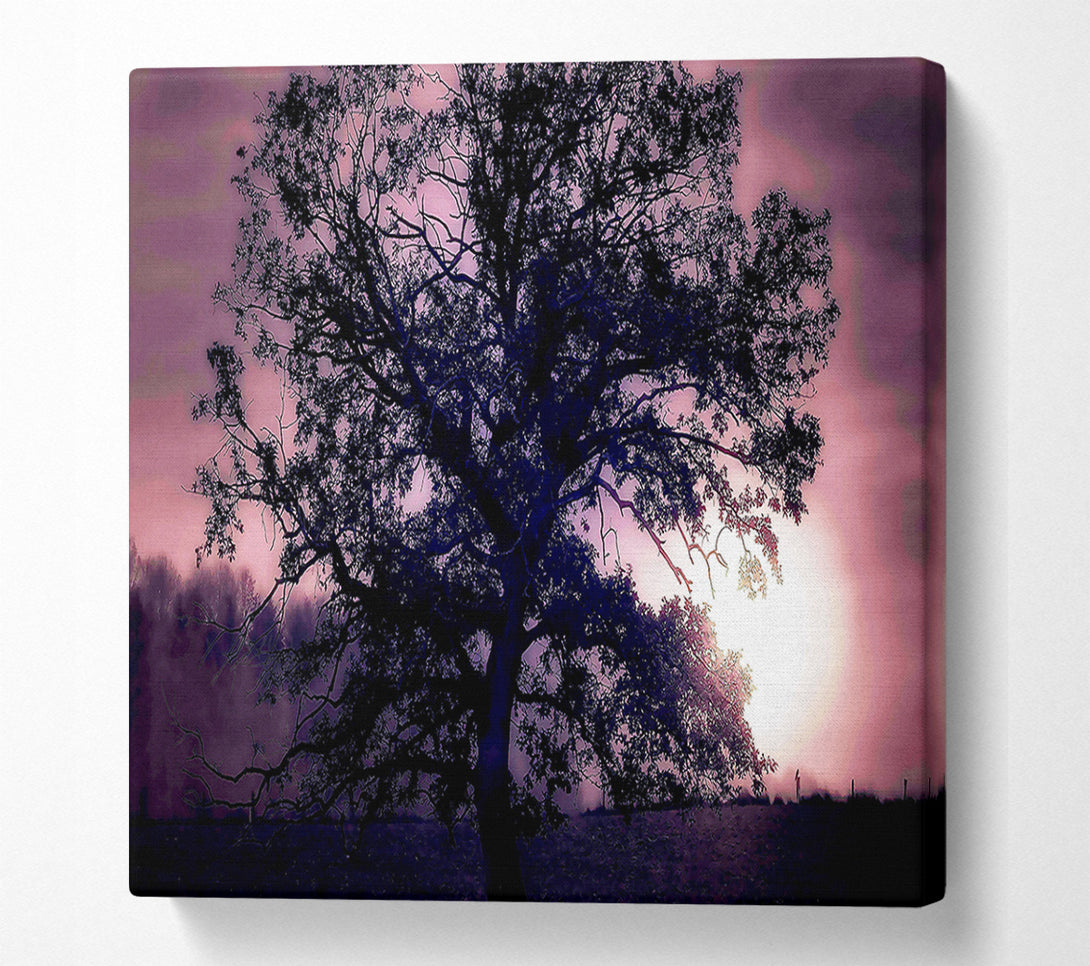  A Canvas Print of Tree Under Full Moon Canvas Wall Art