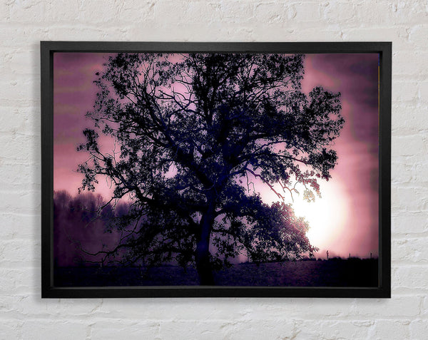 Tree Under Full Moon Framed Print