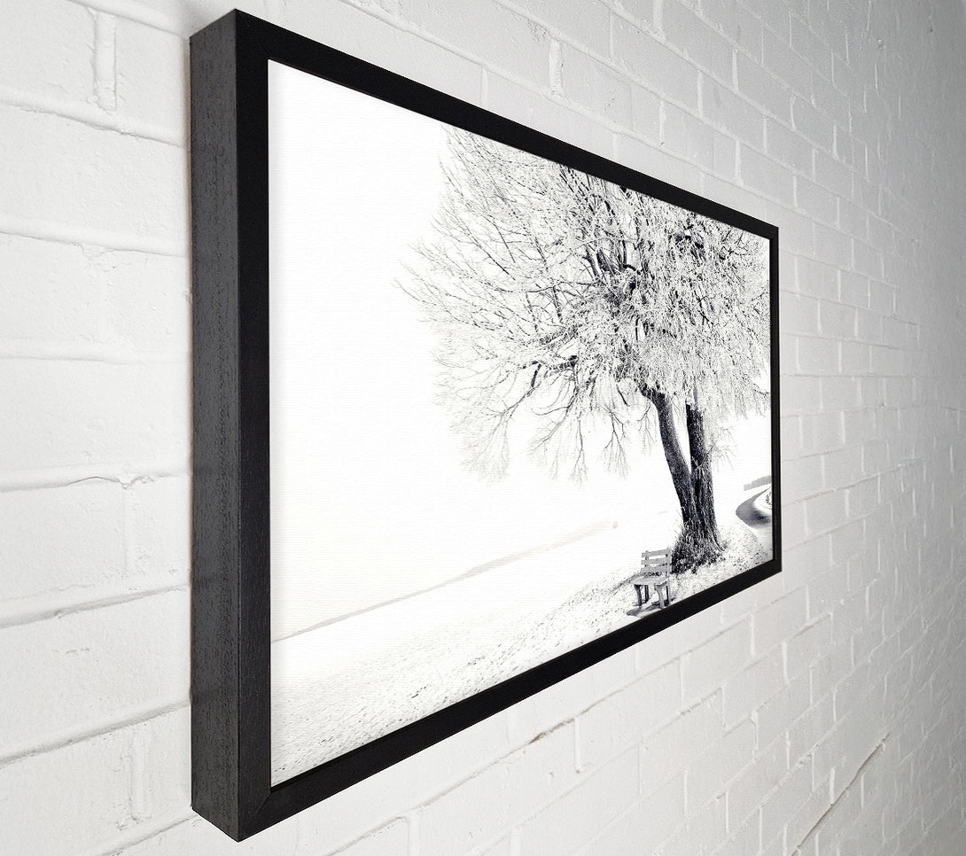  A Canvas Print of Bench Under Tree Winter Canvas Wall Art