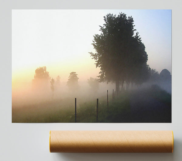 Mist In The English Countryside Print