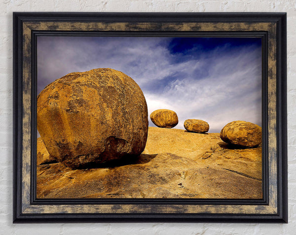 Eroded Granite Boulders Erongo Mountains Namibia Framed Print