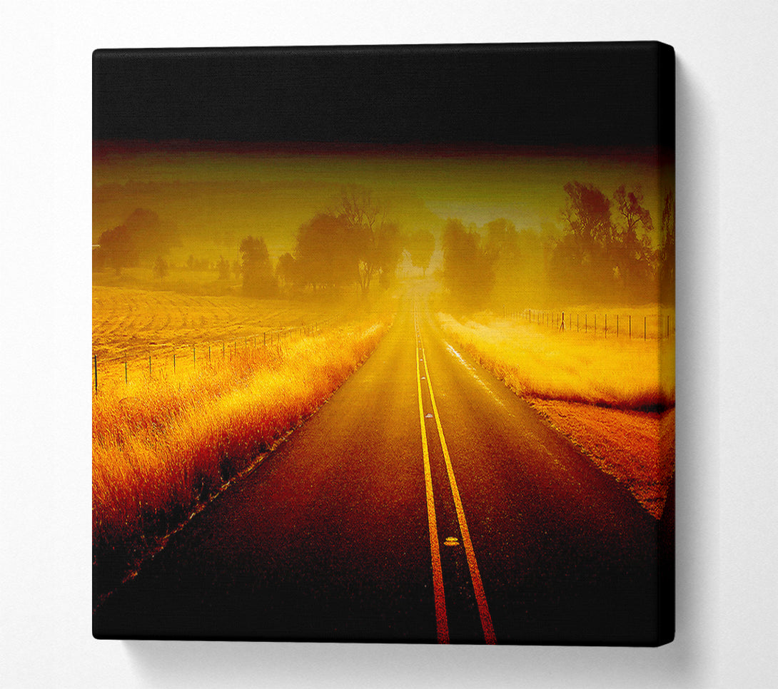  A Canvas Print of Misty Road Canvas Print
