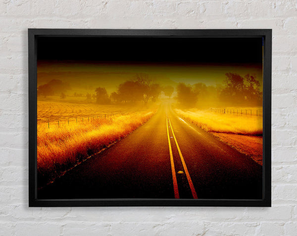 Misty Road Framed Print