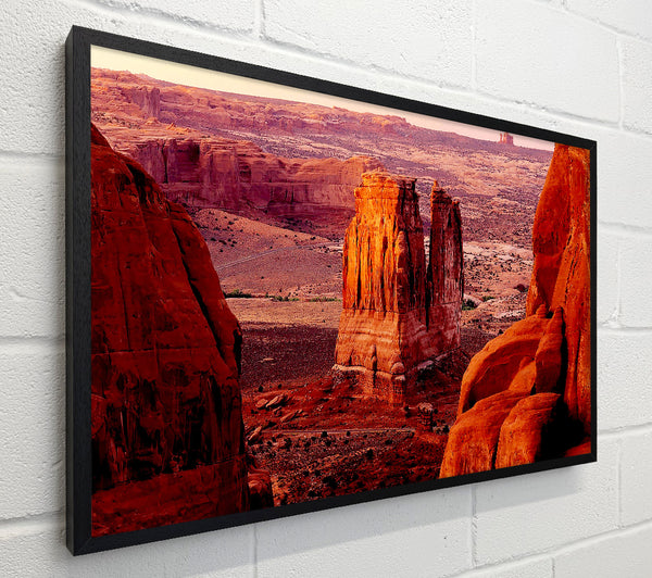 Courthouse Towers At Sunset Arches National Park Utah