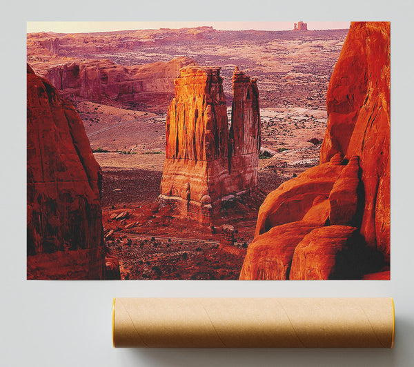 Courthouse Towers At Sunset Arches National Park Utah Poster