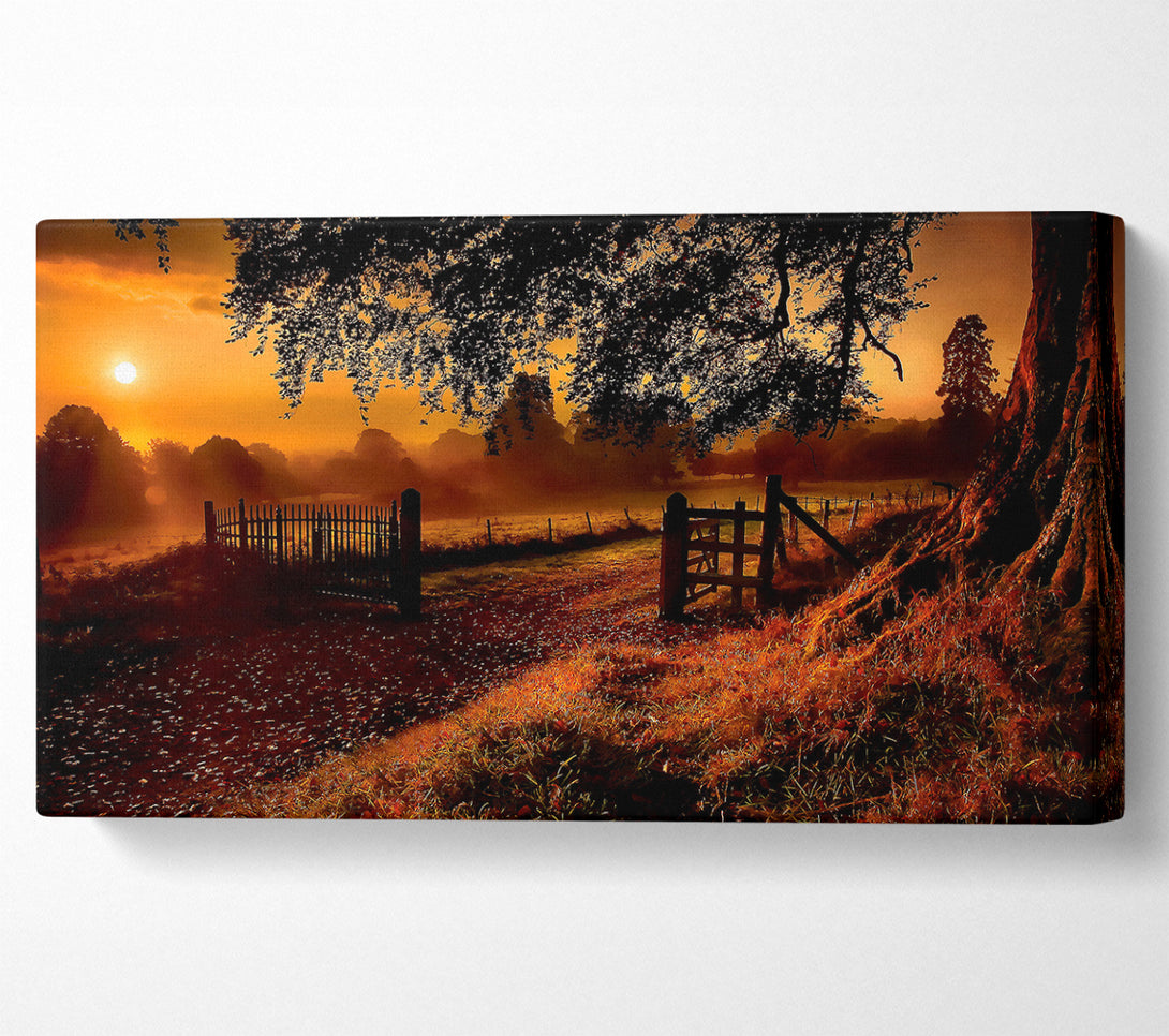  A Canvas Print of Old Road Gate Canvas Art