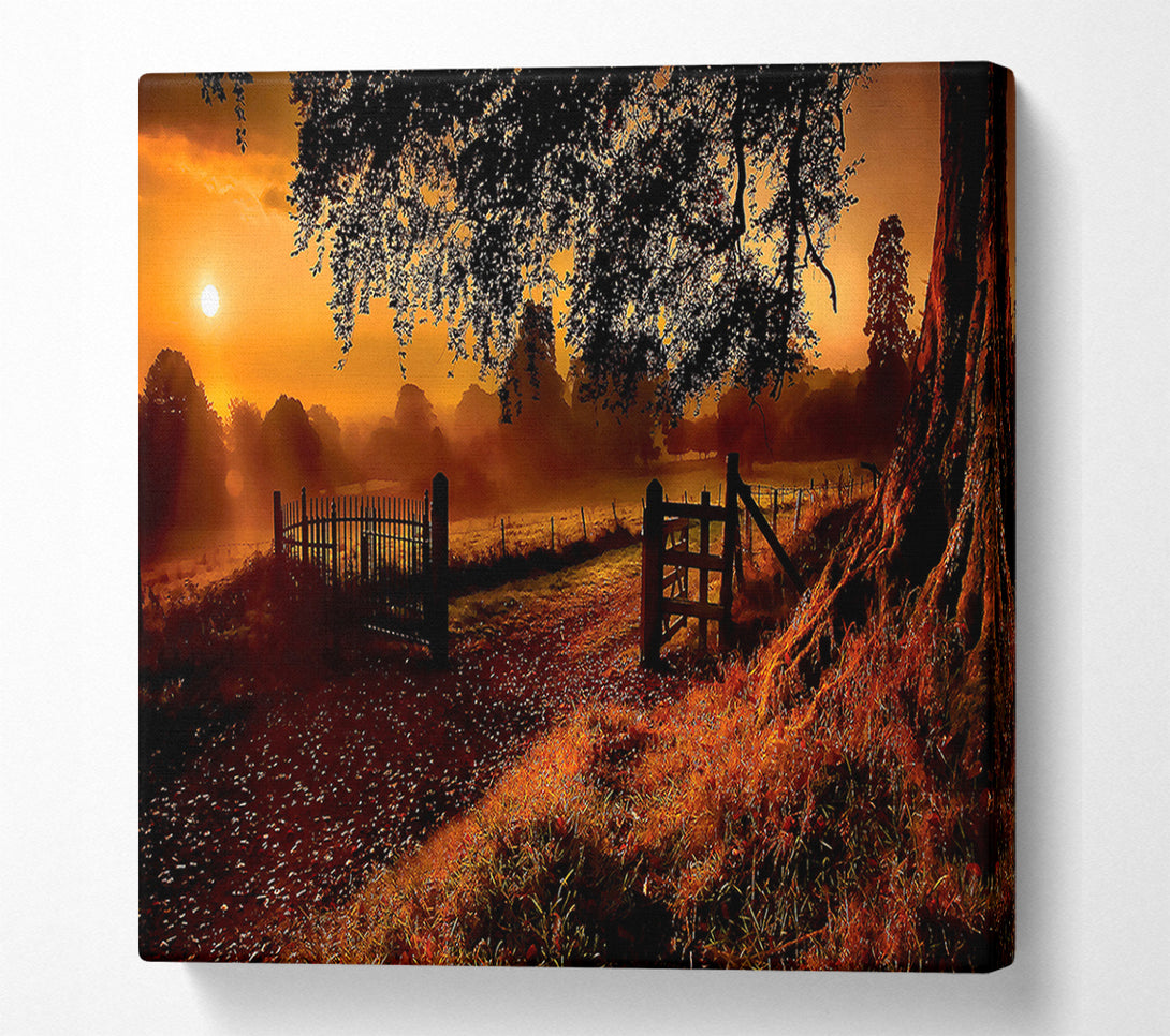  A Canvas Print of Old Road Gate Canvas Art