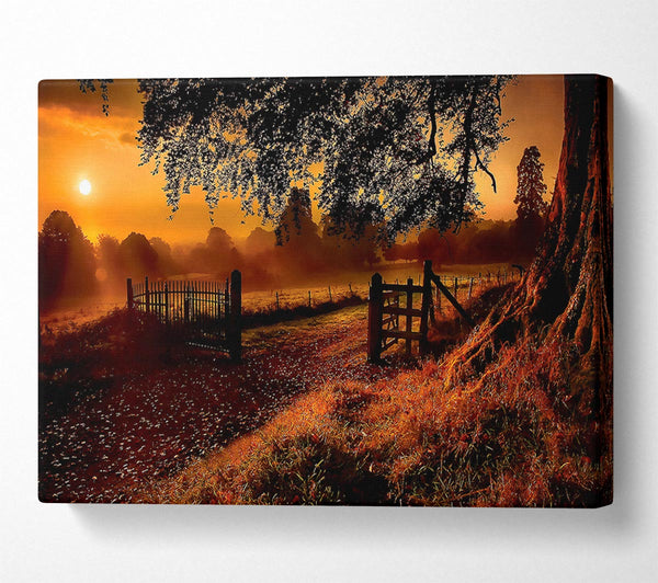  A Canvas Print of Old Road Gate Canvas Art