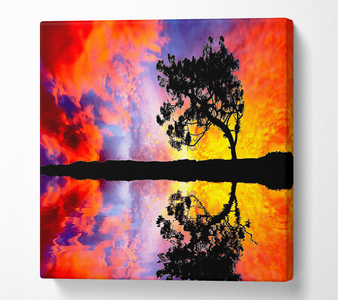  A Canvas Print of Tree Reflection In Water Canvas Art