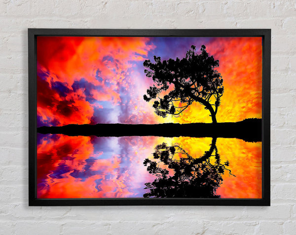 Tree Reflection In Water Framed Print