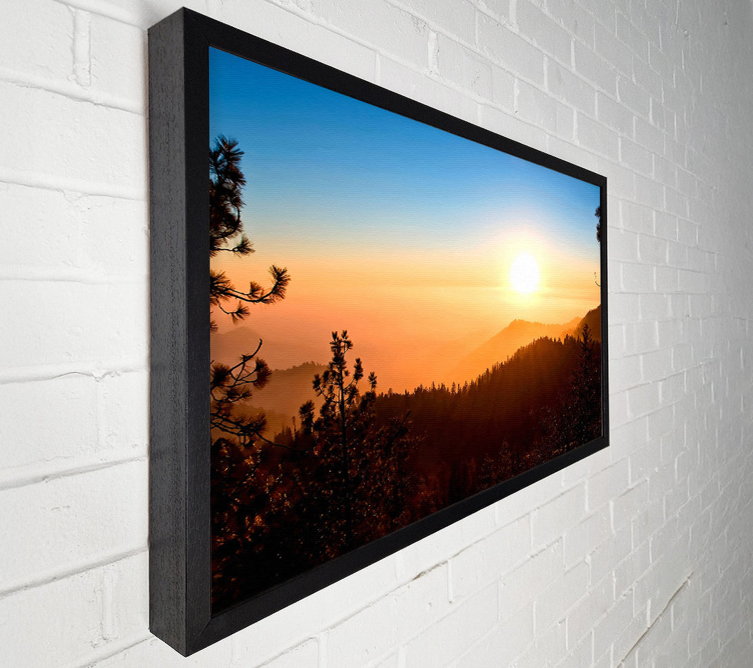  A Canvas Print of Foggy Sunset Canvas Wall Art