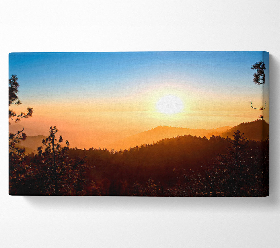  A Canvas Print of Foggy Sunset Canvas Wall Art