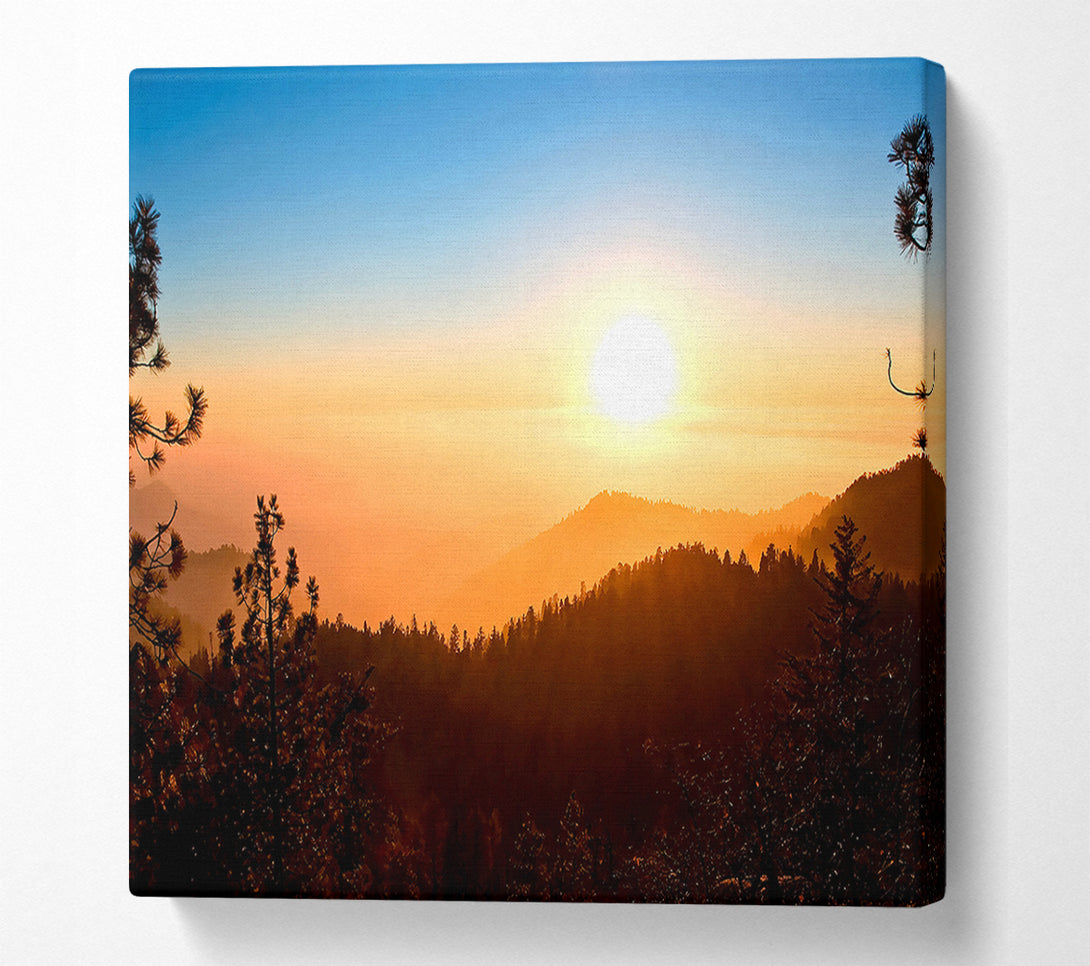  A Canvas Print of Foggy Sunset Canvas Wall Art