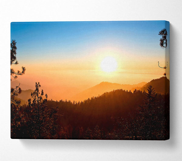  A Canvas Print of Foggy Sunset Canvas Wall Art