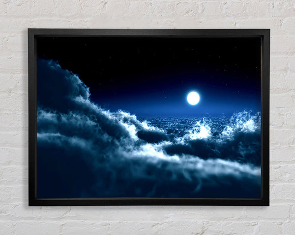 Moon Over Clouds Framed Print