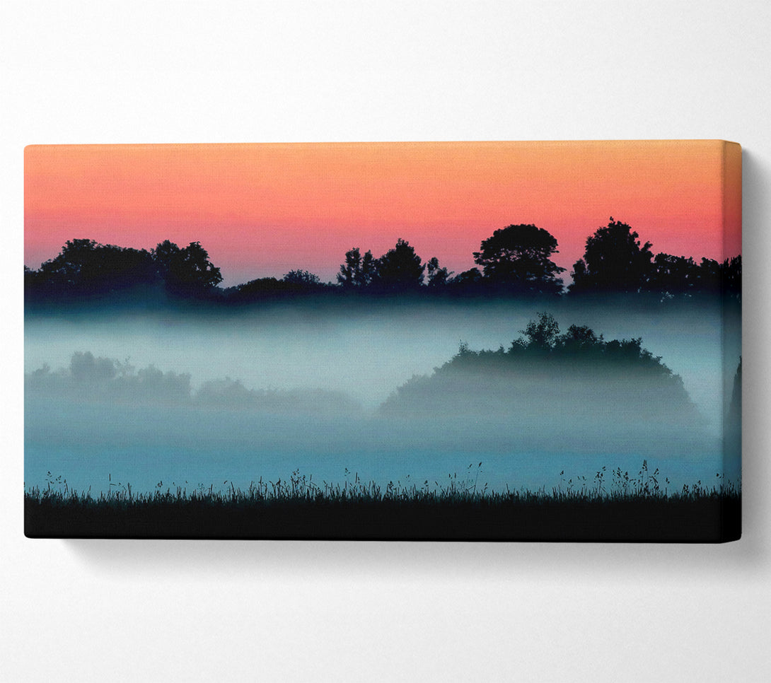  A Canvas Print of English Countryside Mist Canvas Wall Art