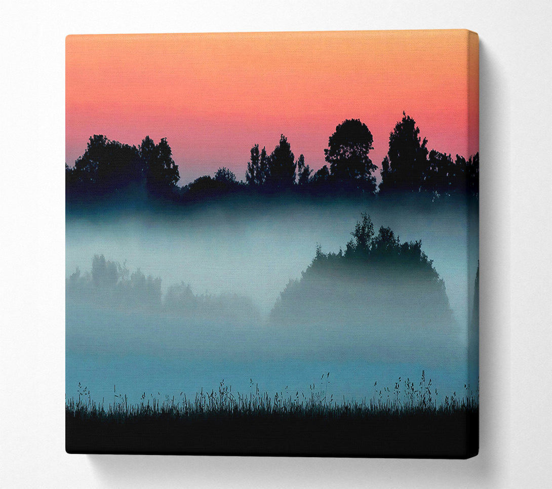  A Canvas Print of English Countryside Mist Canvas Wall Art