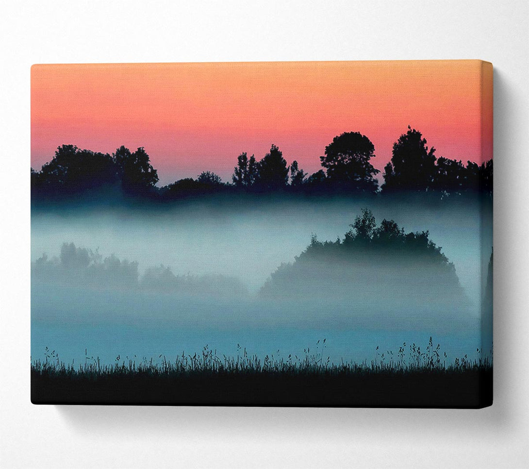  A Canvas Print of English Countryside Mist Canvas Wall Art