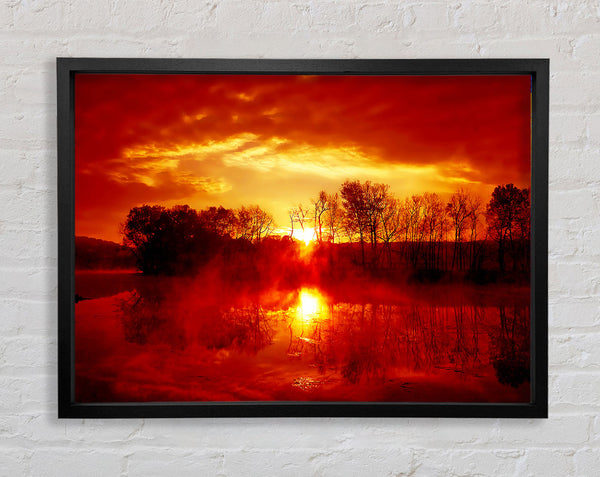 Atemberaubende Reflexionen bei Sonnenaufgang am See