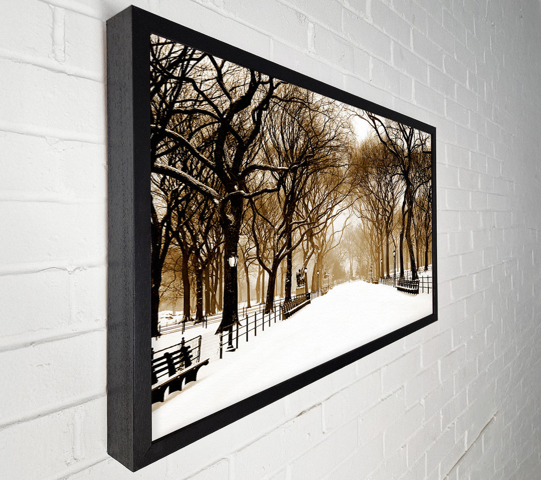  A Canvas Print of Winter Park Sepia Canvas Wall Art
