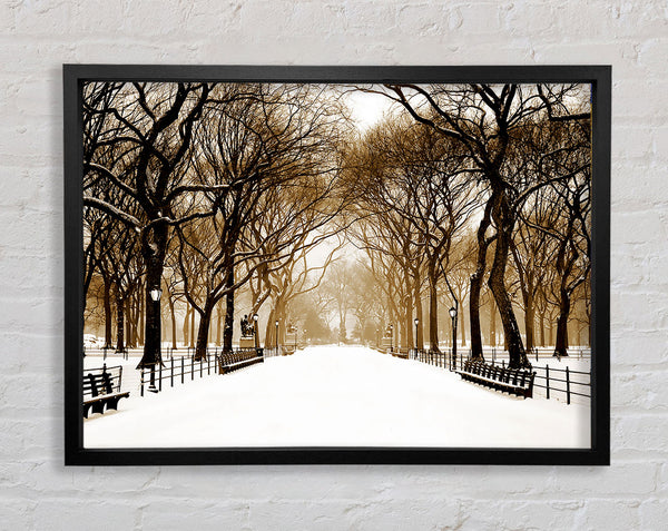 Winter Park Sepia Framed Print