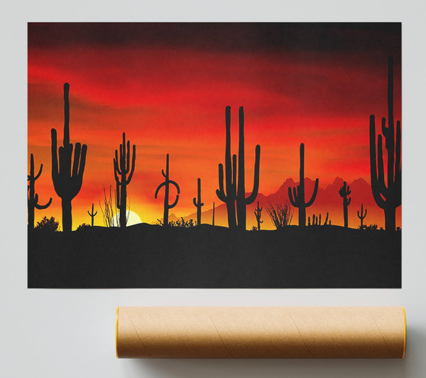 Cactus Sunset Beauty Print
