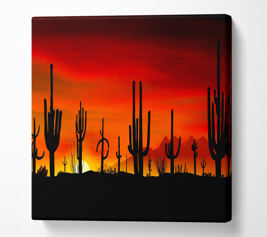  A Canvas Print of Cactus Sunset Beauty Canvas Print