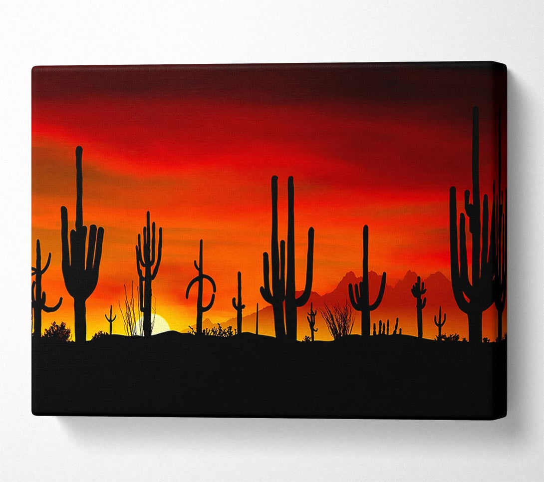  A Canvas Print of Cactus Sunset Beauty Canvas Print