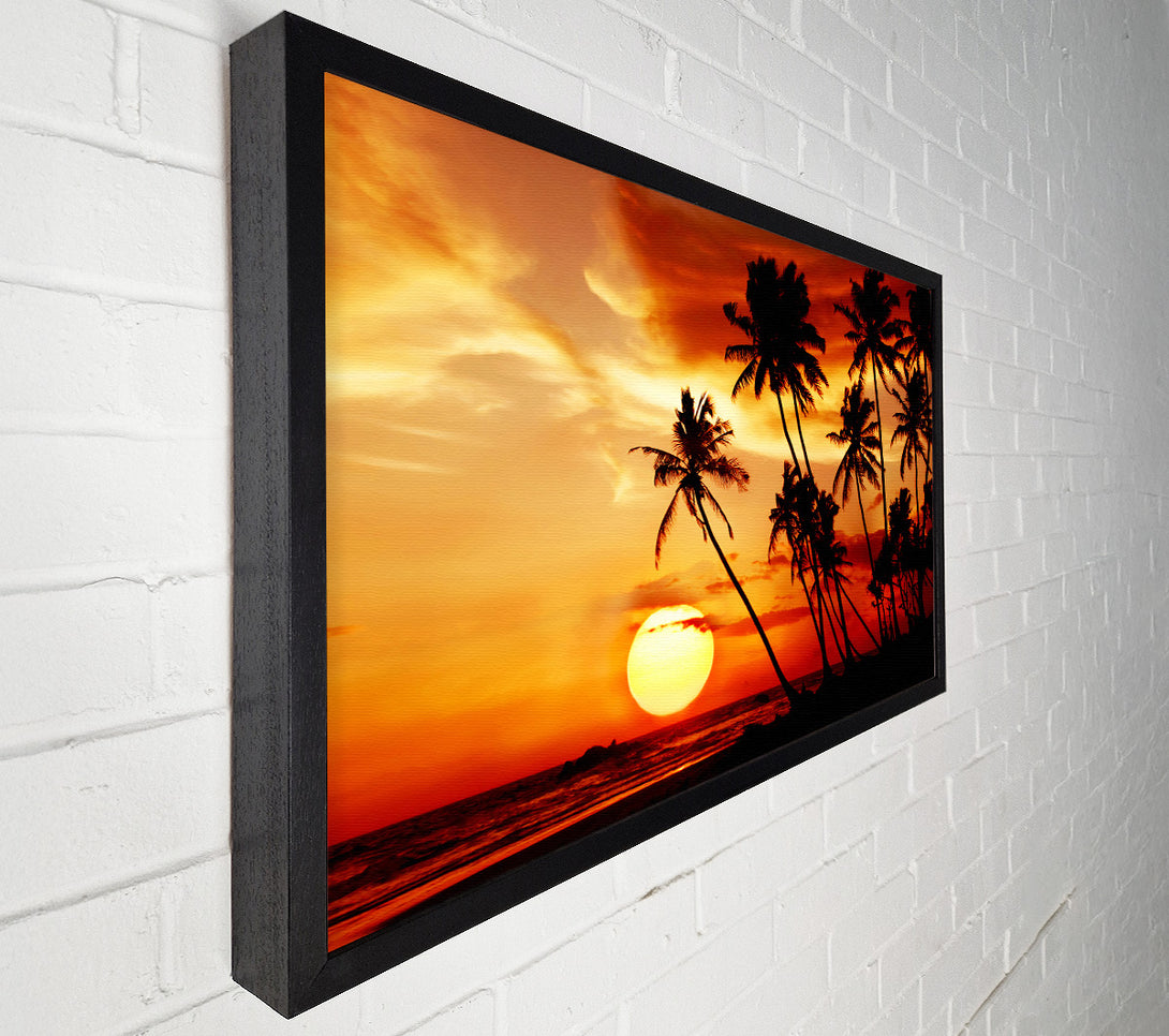  A Canvas Print of Palm Tree Paradise At Sunset Canvas Art