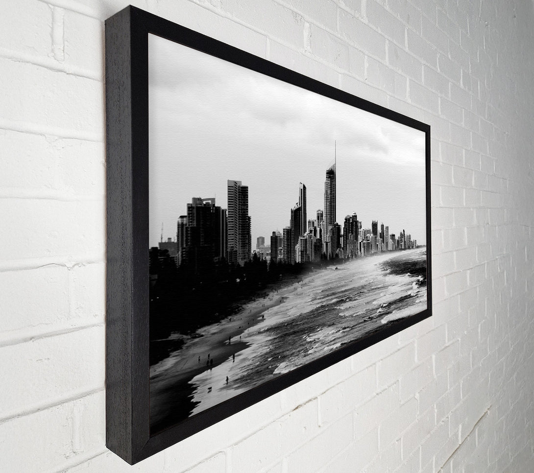  A Canvas Print of Miami Beach B n W Canvas Art