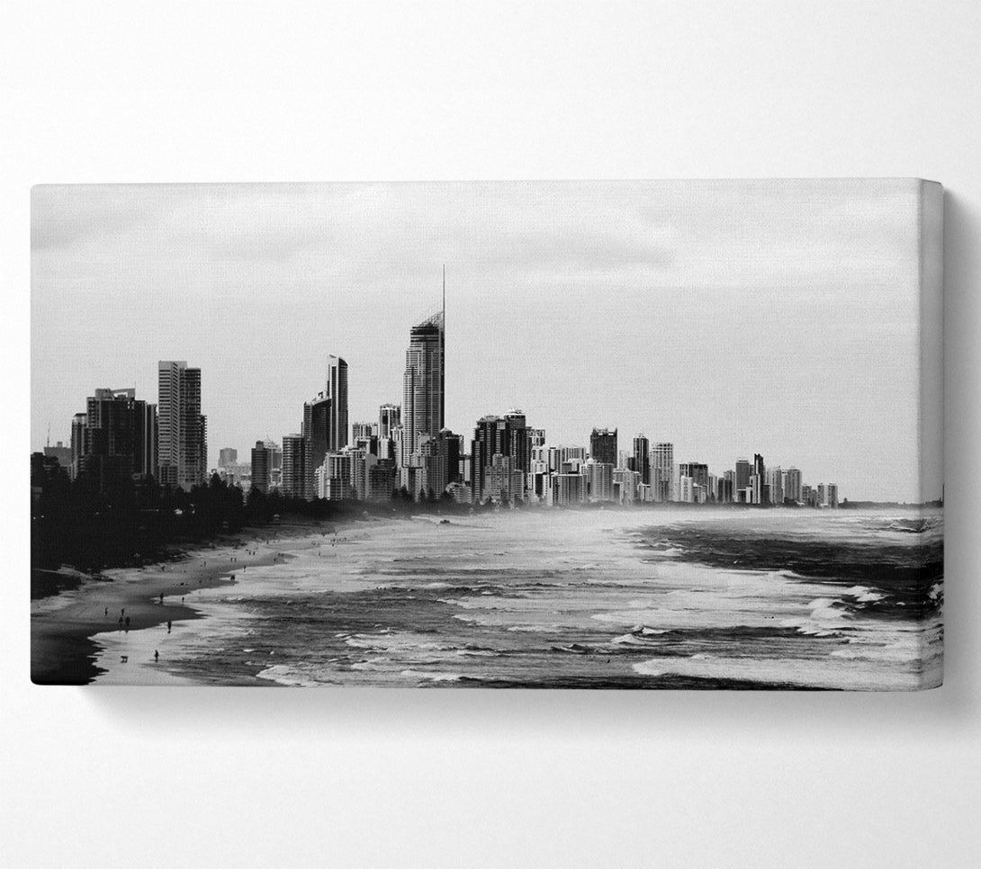  A Canvas Print of Miami Beach B n W Canvas Art