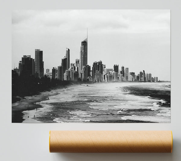 Miami Beach B N W Giclee Print
