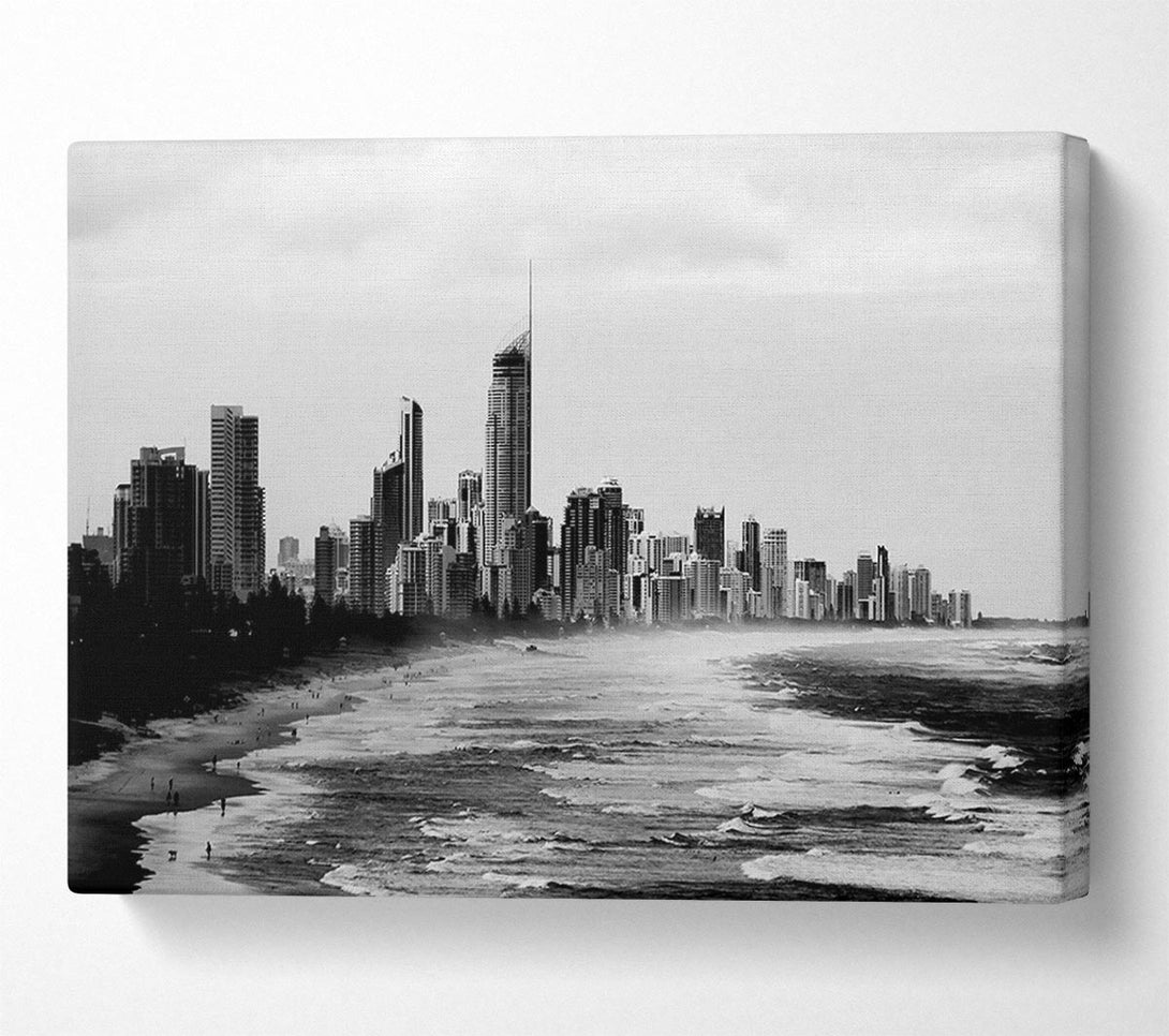  A Canvas Print of Miami Beach B n W Canvas Art