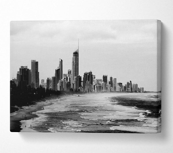  A Canvas Print of Miami Beach B n W Canvas Art