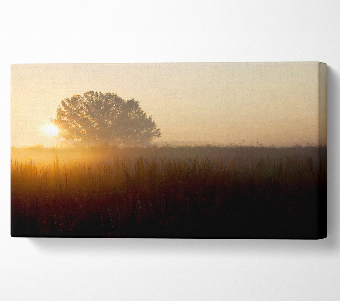  A Canvas Print of Yorkshire Dales Sunset Mist Canvas Wall Art
