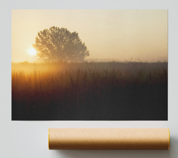Yorkshire Dales Sunset Mist Giclee Print