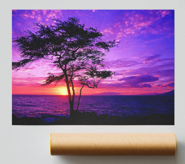 Red Ocean Tree Giclee Print