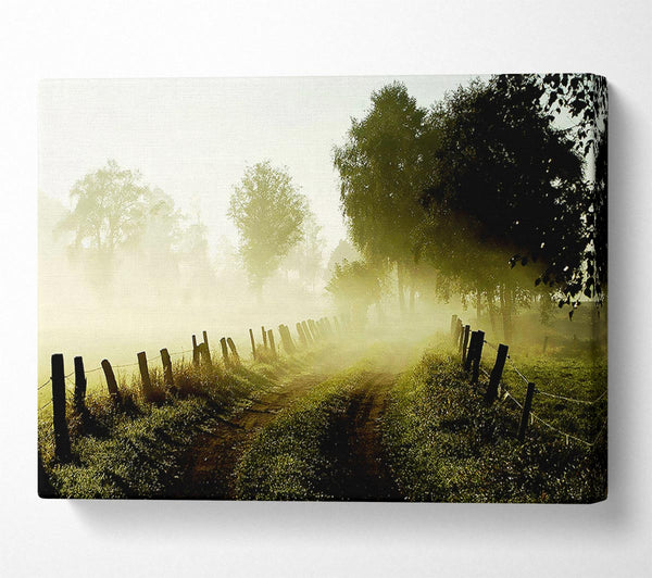  A Canvas Print of Country Lane Mist Canvas Art