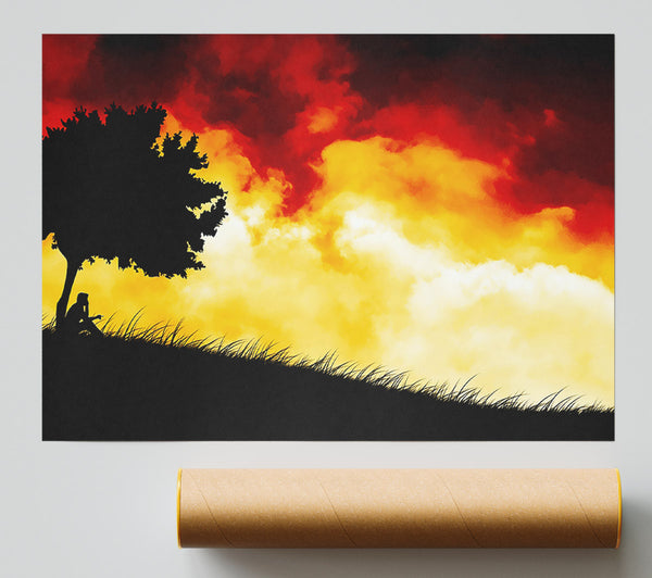 Fire Sky Red Giclee Print