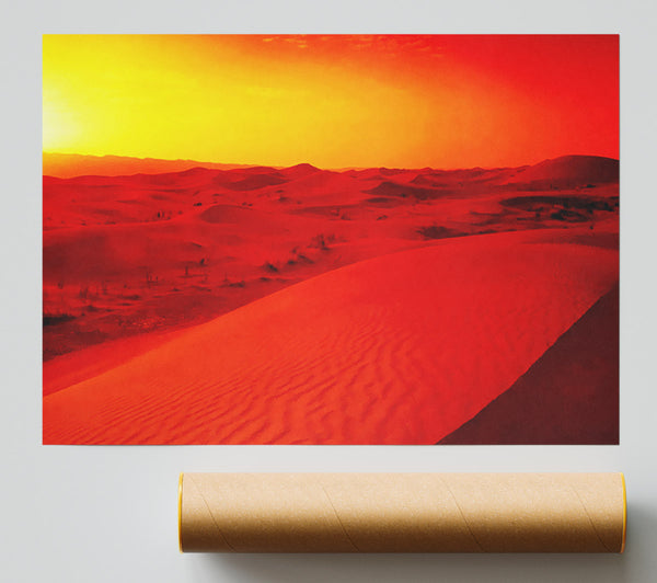 Stunning Orange Sun Blaze Ocean Print