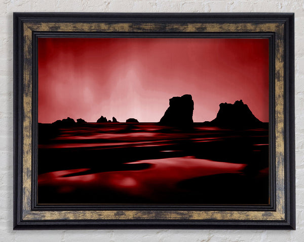 Red Night Sky Framed Print