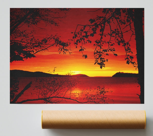 Red River Through The Trees Print