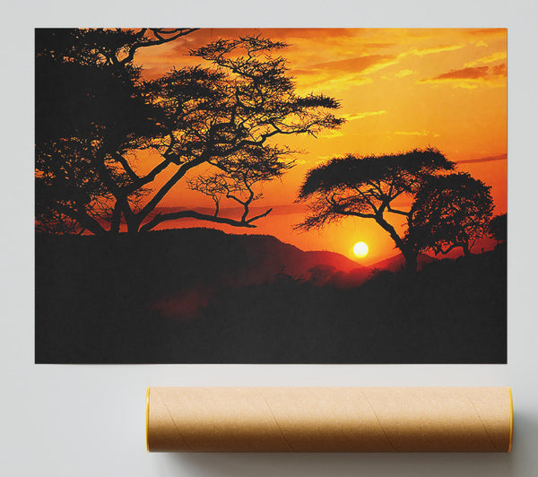 Orange Sun Sky Blaze Poster