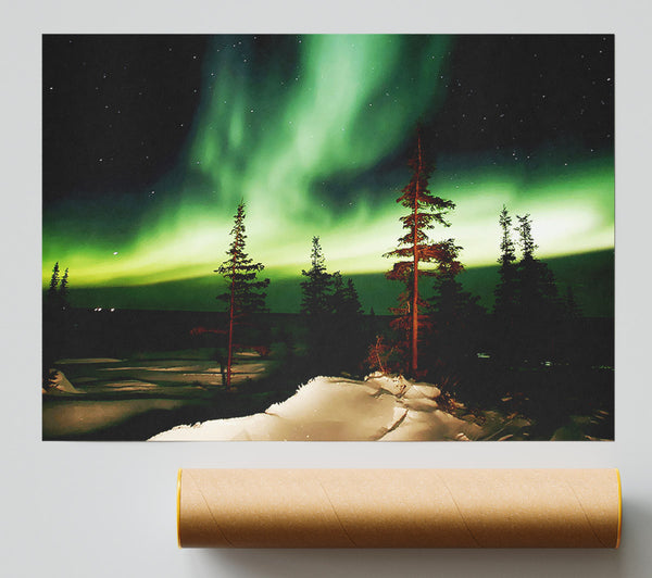 Northern Lights Green Poster
