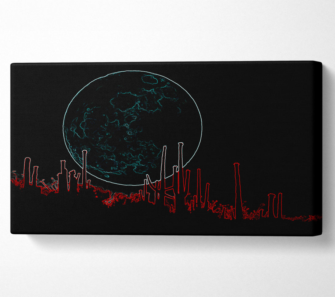  A Canvas Print of Abstract Neon Landscape 07 Canvas Wall Art