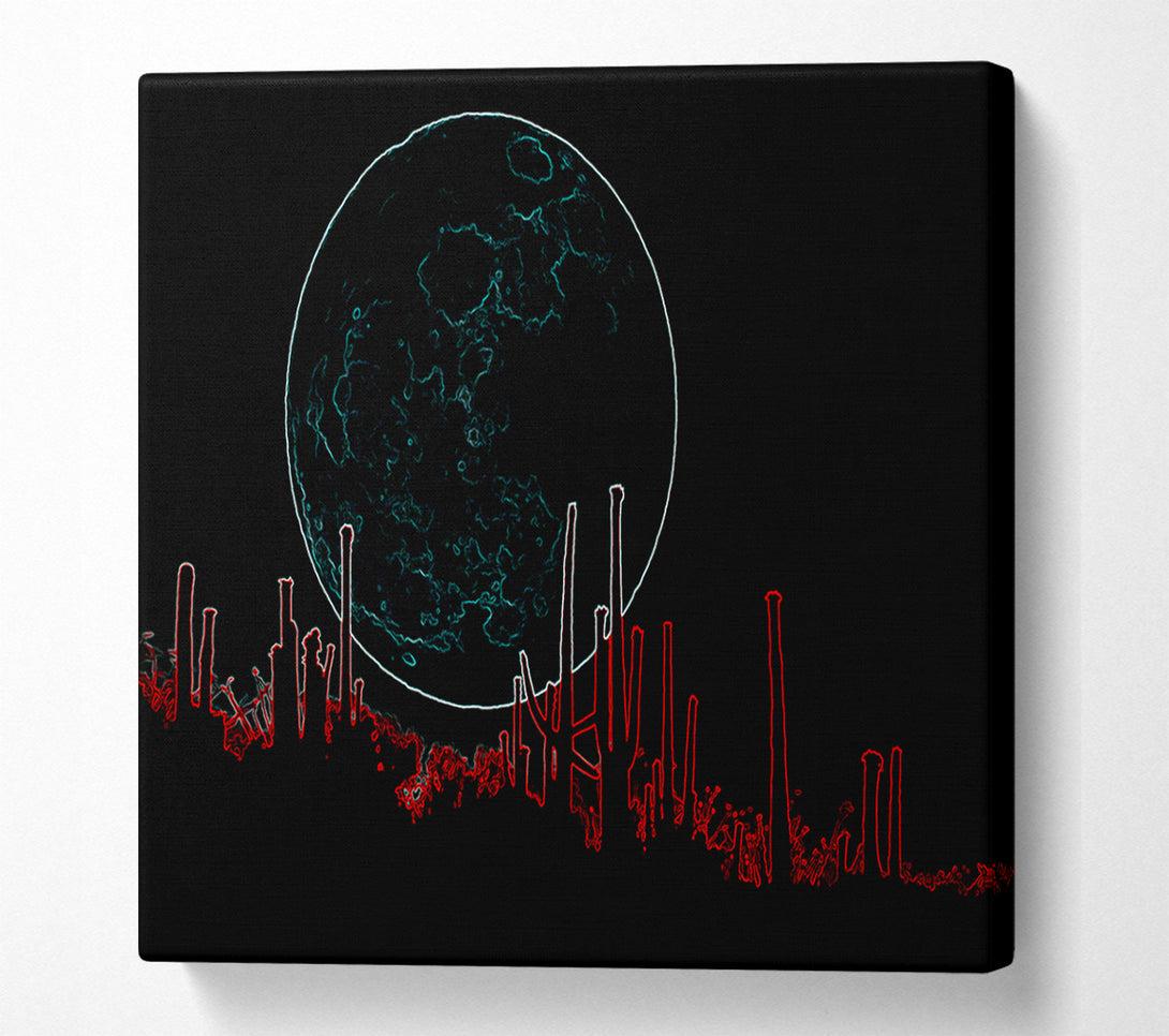  A Canvas Print of Abstract Neon Landscape 07 Canvas Wall Art