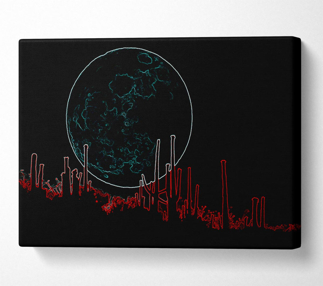  A Canvas Print of Abstract Neon Landscape 07 Canvas Wall Art