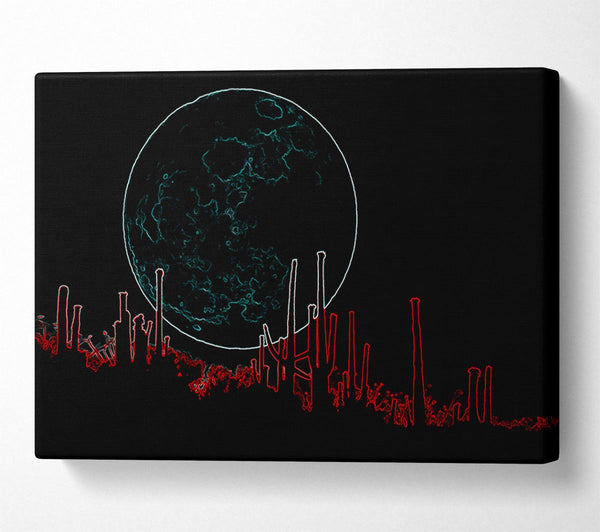  A Canvas Print of Abstract Neon Landscape 07 Canvas Wall Art