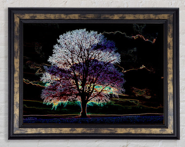 Abstract Neon Landscape 12 Framed Print