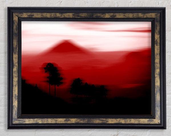 Red Pyramid Blur Framed Print